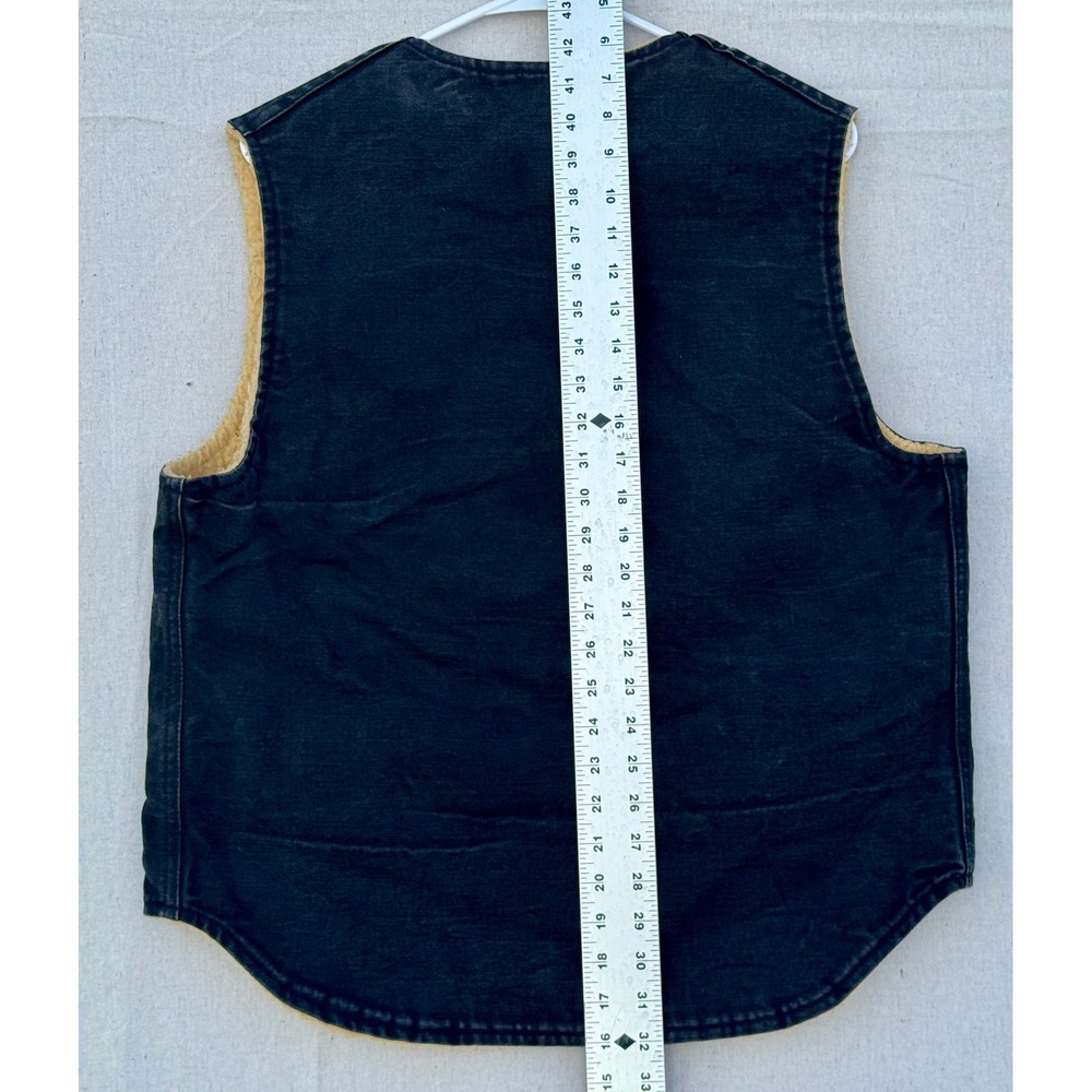Carhartt Mens Black Sherpa Lined Duck Canvas Workwear Vest Large V02 BLK - Picture 7 of 8